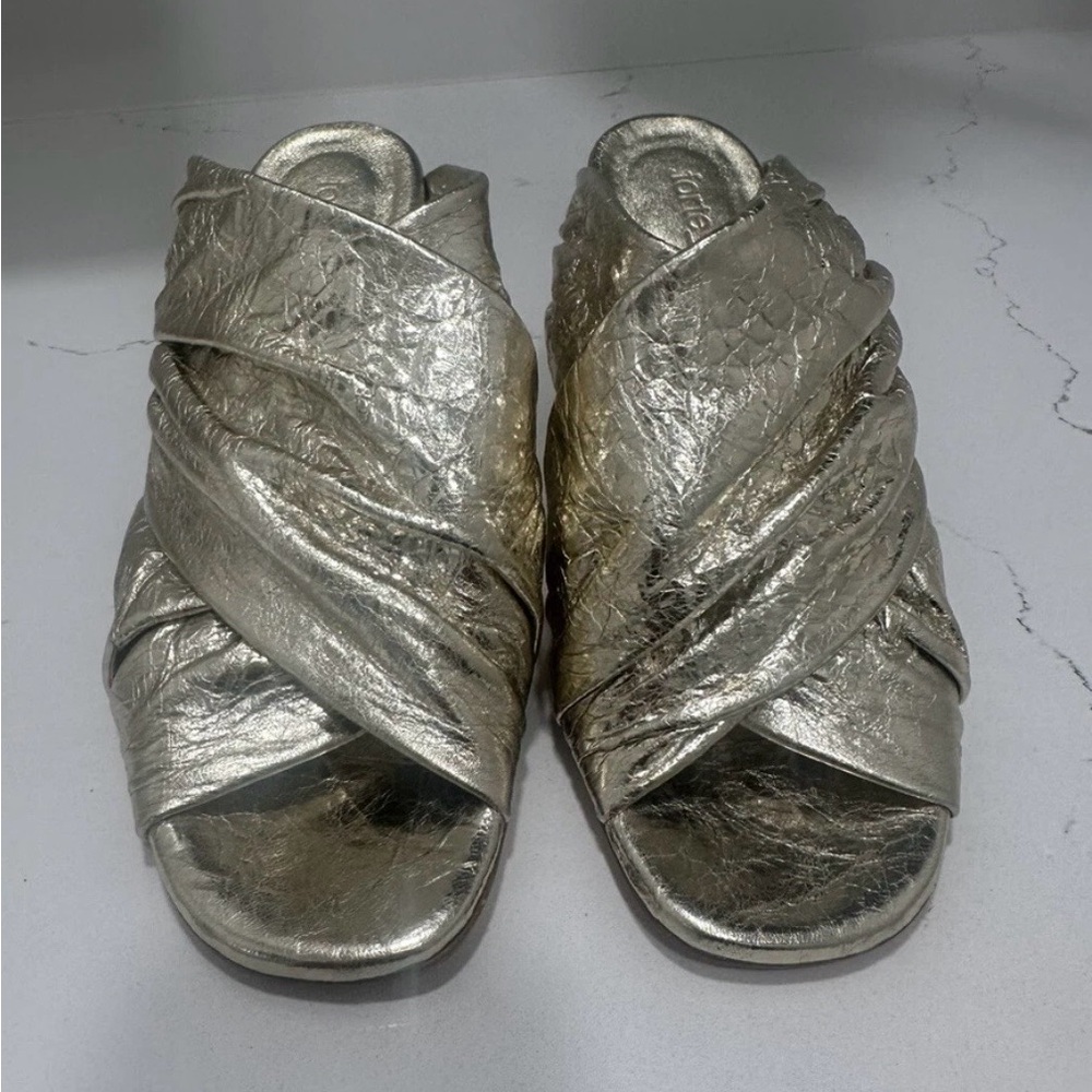 Elegant Silver Slide Heels